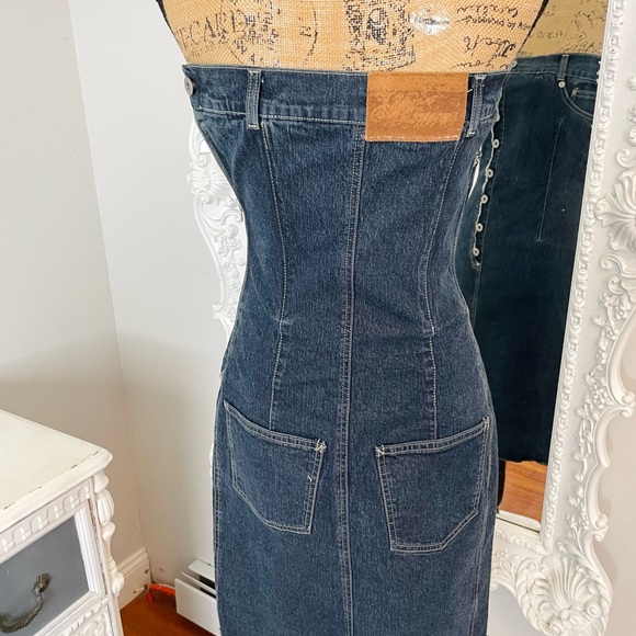 AUTHENTIC RARE Alexander McQueen Denim Corset Strapless Runway Dress - Picture 10 of 14